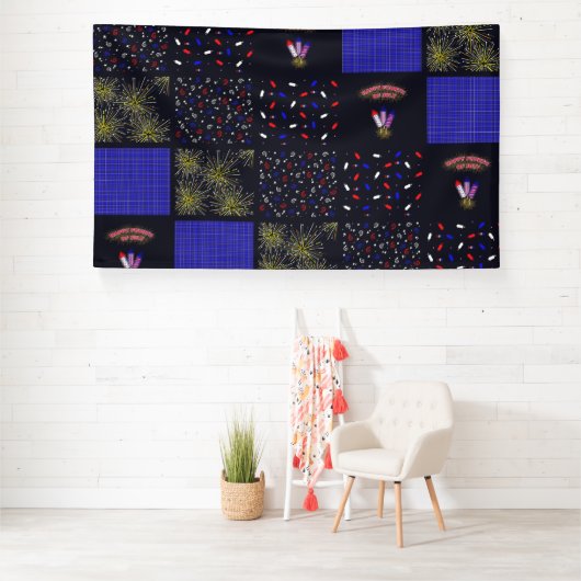 Amerikanische Unabhängigkeitstag Patchwork Pattern Banner (Insitu)