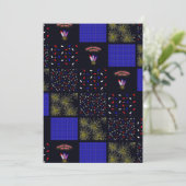Amerikanische Unabhängigkeitstag Patchwork Pattern Einladung (Stehend Vorderseite)