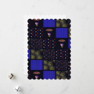 Amerikanische Unabhängigkeitstag Patchwork Pattern Feiertagskarte