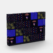 Amerikanische Unabhängigkeitstag Patchwork Pattern Fotoblock (Links)