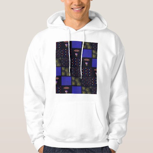 Amerikanische Unabhängigkeitstag Patchwork Pattern Hoodie (Vorderseite)