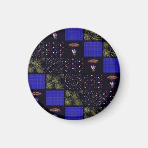 Amerikanische Unabhängigkeitstag Patchwork Pattern Magnet