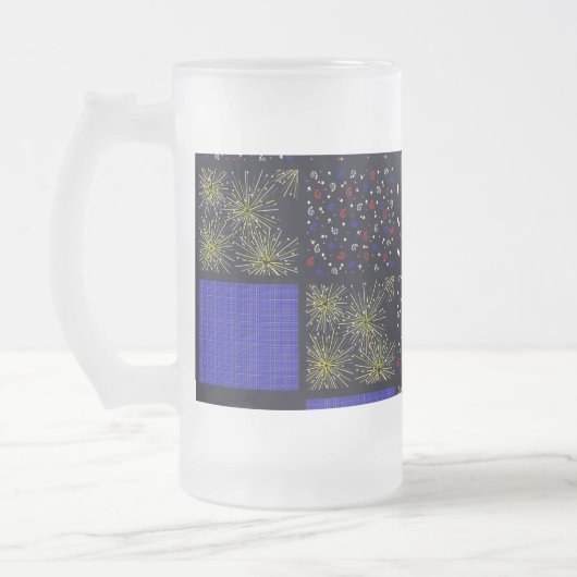 Amerikanische Unabhängigkeitstag Patchwork Pattern Mattglas Bierglas (Links)