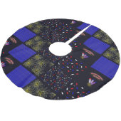 Amerikanische Unabhängigkeitstag Patchwork Pattern Polyester Weihnachtsbaumdecke (Schrägansicht)