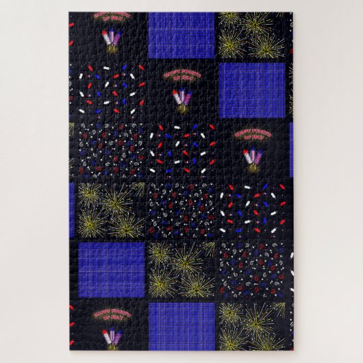 Amerikanische Unabhängigkeitstag Patchwork Pattern Puzzle (Vertikal)