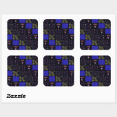Amerikanische Unabhängigkeitstag Patchwork Pattern Quadratischer Aufkleber (Blatt)