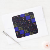 Amerikanische Unabhängigkeitstag Patchwork Pattern Quadratischer Aufkleber (Umschlag)