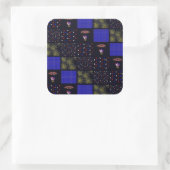 Amerikanische Unabhängigkeitstag Patchwork Pattern Quadratischer Aufkleber (Tasche)