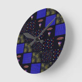 Amerikanische Unabhängigkeitstag Patchwork Pattern Runde Wanduhr (Winkel)