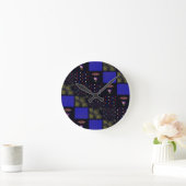 Amerikanische Unabhängigkeitstag Patchwork Pattern Runde Wanduhr (Zuhause)