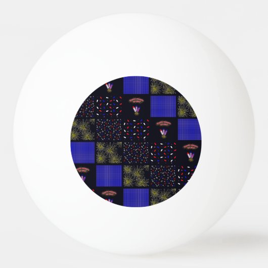 Amerikanische Unabhängigkeitstag Patchwork Pattern Tischtennisball (Vorderseite)