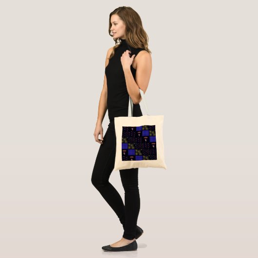 Amerikanische Unabhängigkeitstag Patchwork Pattern Tragetasche (Vorderseite (Model))