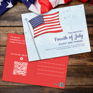 Amerikanische Unabhängigkeitstag Patriotic Red Whi Postkarte