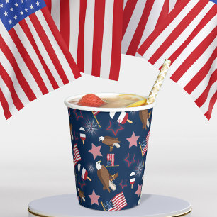 Amerikanische Unabhängigkeitstag Pattern Pappbecher