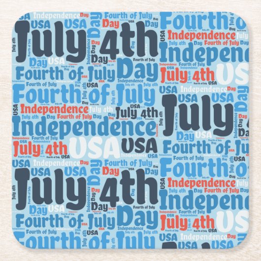 Amerikanische Unabhängigkeitstag Rechteckiger Pappuntersetzer (Vorderseite)