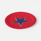 Amerikanische Unabhängigkeitstag Rot-Blau-patrioti Pappteller (Schrägansicht)