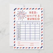 Amerikanische Unabhängigkeitstag Rot, Weiß und Bun Einladung (Rückseite)