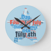 Amerikanische Unabhängigkeitstag Runde Wanduhr (Vorderseite)