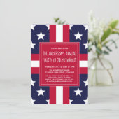 Amerikanische Unabhängigkeitstag Sommer Party, Coo Einladung (Stehend Vorderseite)