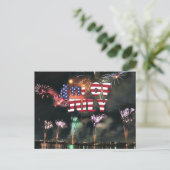 Amerikanische Unabhängigkeitstag Spektakuläre Feue Postkarte (Stehend Vorderseite)