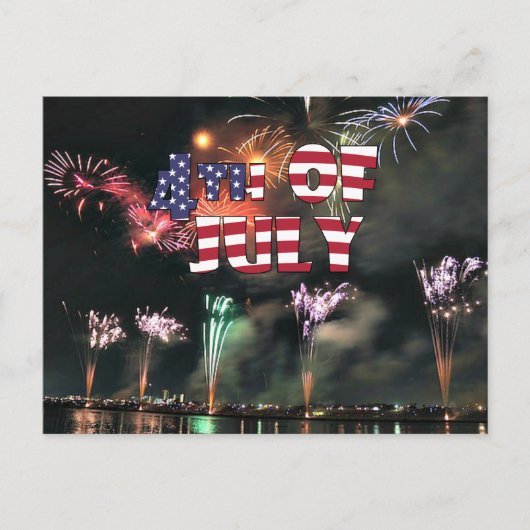 Amerikanische Unabhängigkeitstag Spektakuläre Feue Postkarte (Vorderseite)