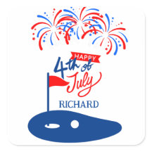 AMERIKANISCHE UNABHÄNGIGKEITSTAG SQUARE STICKER