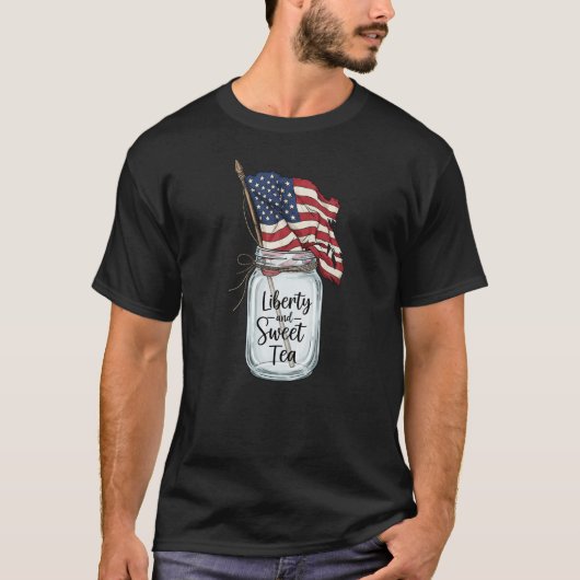 Amerikanische Unabhängigkeitstag Sweet Tea & Freed T-Shirt (Vorderseite)