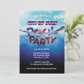 Amerikanische Unabhängigkeitstag Swimming Pool Par Einladung (Stehend Vorderseite)