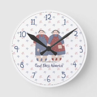 Amerikanische Unabhängigkeitstag-Uhr Runde Wanduhr