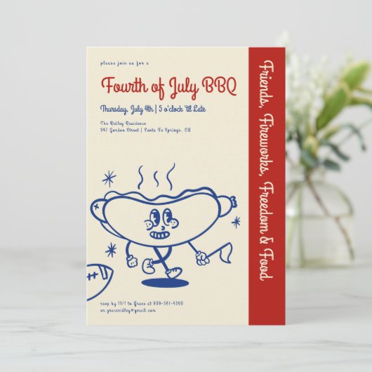 Amerikanische Unabhängigkeitstag | Unabhängigkeits Einladung (Stehend Vorderseite)