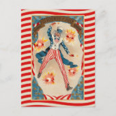 Amerikanische Unabhängigkeitstag Vintag Uncle Sam Postkarte (Vorderseite)