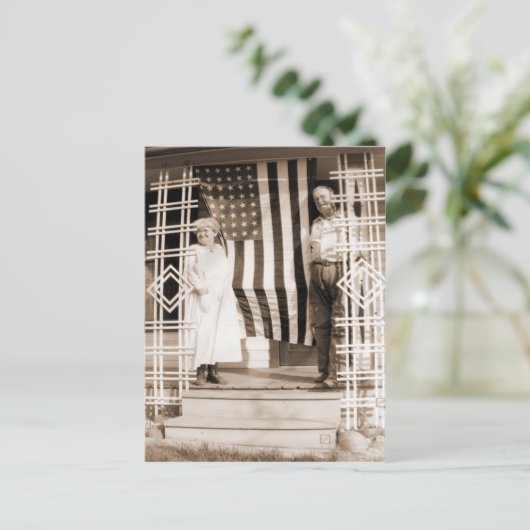 Amerikanische Unabhängigkeitstag Vintager Stil Postkarte (Stehend Vorderseite)