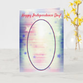 Amerikanische Unabhängigkeitstags Cowboy mit Flagg Karte (Gelbe Blume)