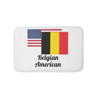 Amerikanische und belgische Flagge Badematte