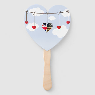 amerikanische und britische Flagge, Heart Royal We Fächer