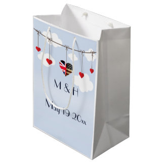 amerikanische und britische Flagge, Heart Royal We Mittlere Geschenktüte