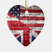 Amerikanische und britische Flagge Keramikornament (Rechts)