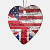 Amerikanische und britische Flagge Keramikornament (Links)