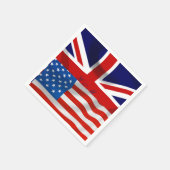 Amerikanische und britische Flagge, Königliche Hoc Serviette (Ecke)