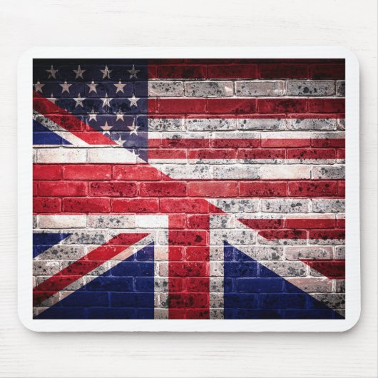 Amerikanische und britische Flagge Mousepad (Vorne)