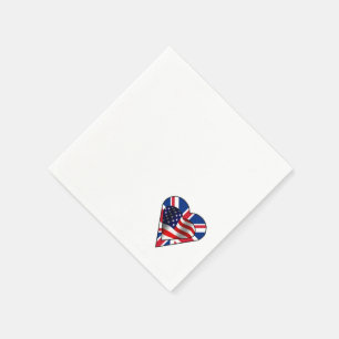 Amerikanische und britische Flaggenhörer Serviette