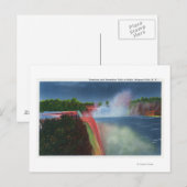 Amerikanische und Horseshoe Falls beleuchtet Postkarte (Vorne/Hinten)