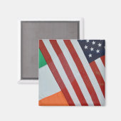 Amerikanische und irische Flaggen Magnet (Vorderseite/Rückseite)