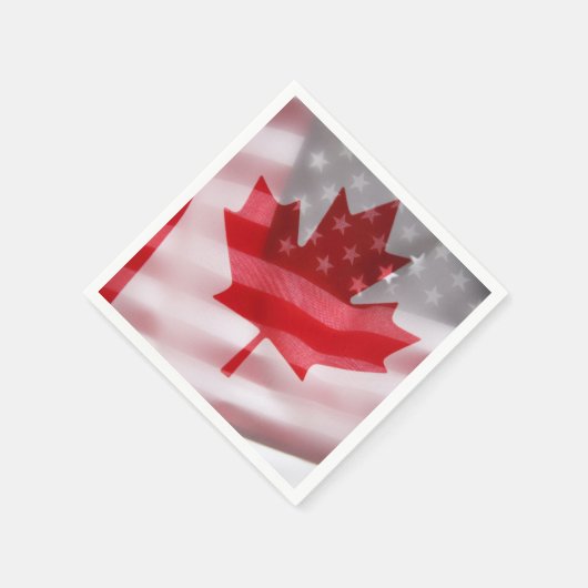 amerikanische und kanadische Flaggen Serviette (Ecke)
