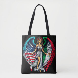 Amerikanische und mexikanische Flagge Angel woMan  Tasche