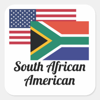 Amerikanische und südafrikanische Flagge Quadratischer Aufkleber