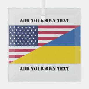 Amerikanische Unterstützung für die Ukraine Ornament Aus Glas