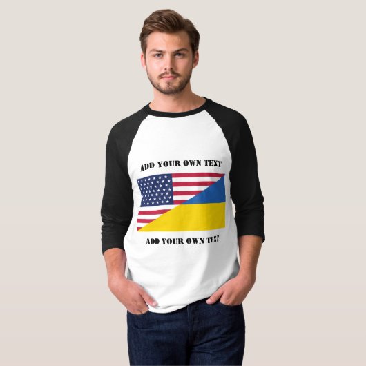 Amerikanische Unterstützung für die Ukraine T-Shirt (Vorne ganz)