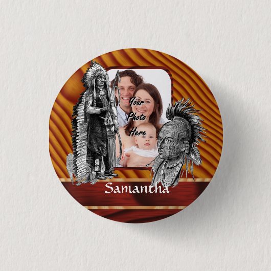 Amerikanische Ureinwohner Button (Vorderseite)