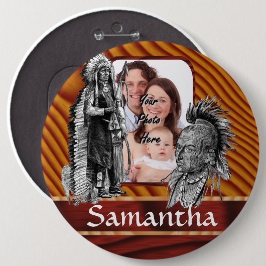 Amerikanische Ureinwohner Button (Vorne & Hinten)